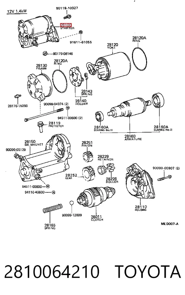 Стартер 2810064210 Toyota