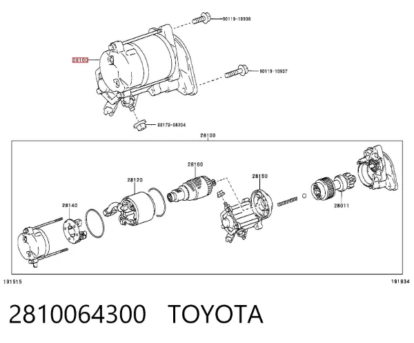 Стартер 2810064300 Toyota