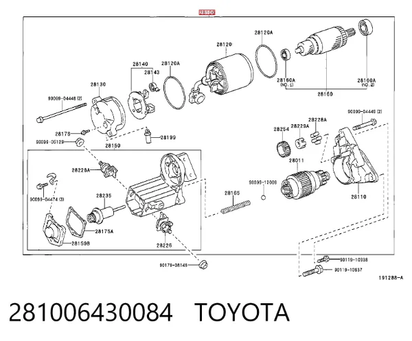 Стартер Toyota Avensis Verso