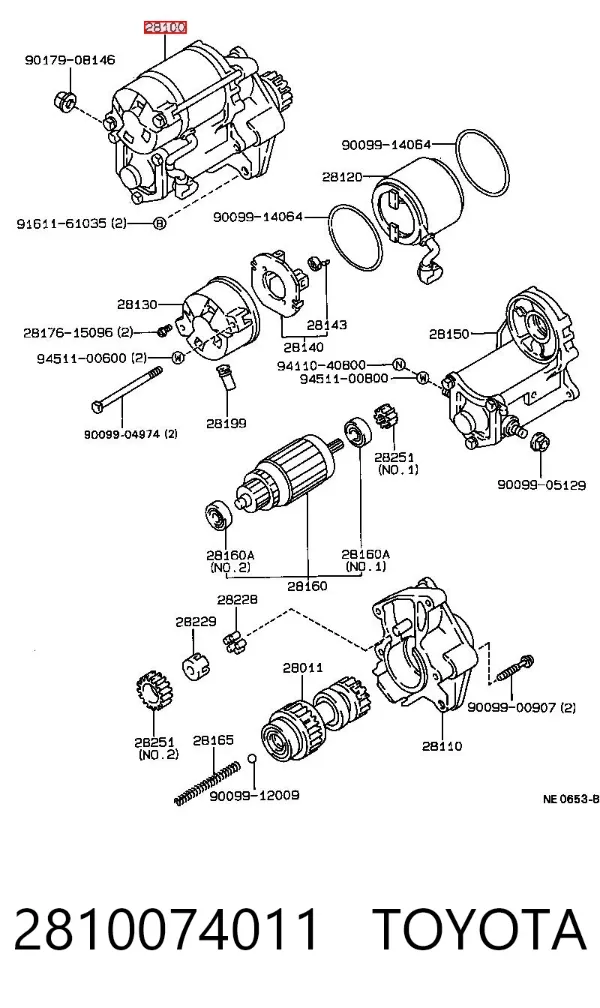 Стартер 2810074011 Toyota