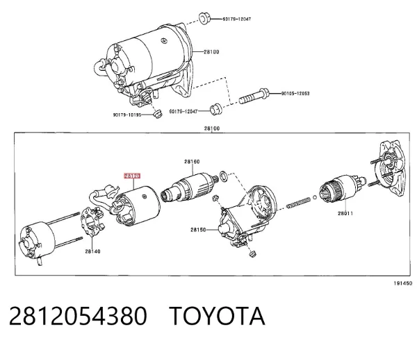Обмотка стартера, статор 2812054380 Toyota