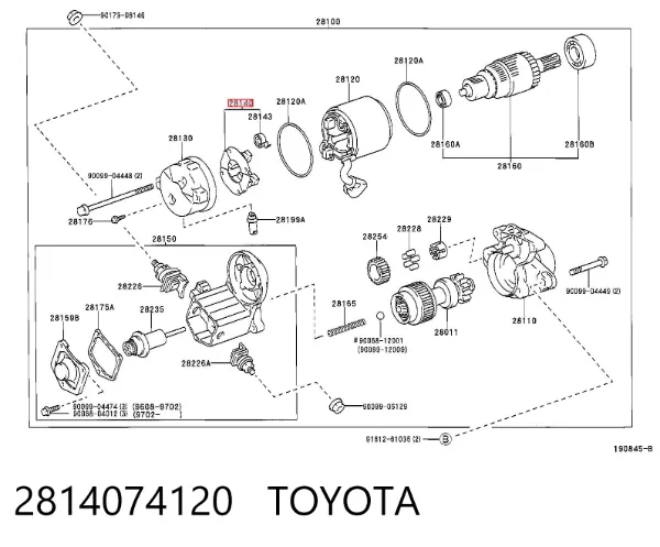 Щітка стартера 2814074120 Toyota