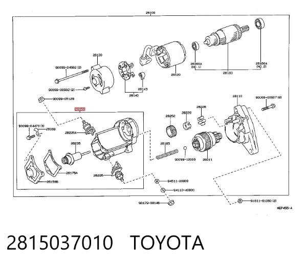 Втягуюче реле стартера 2815037010 Toyota