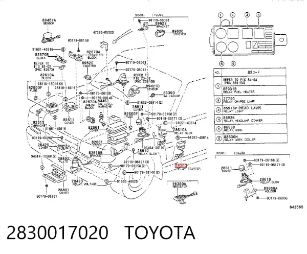  2830017020 Toyota