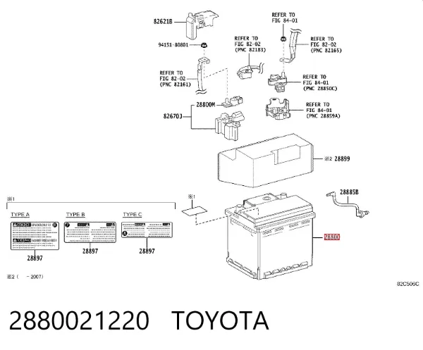 Акумуляторна батарея, АКБ 2880021220 Toyota