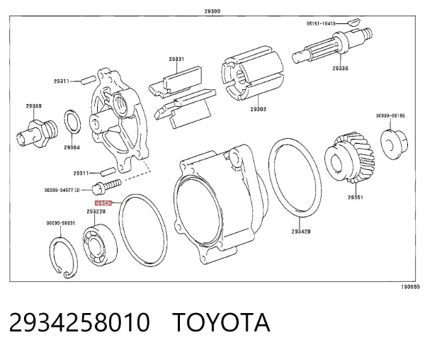 Сальник вакуумного насоса 2934258010 Toyota