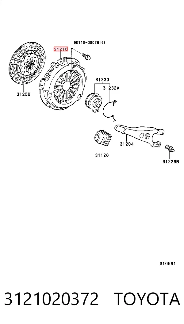 Корзина зчеплення 3121020372 Toyota