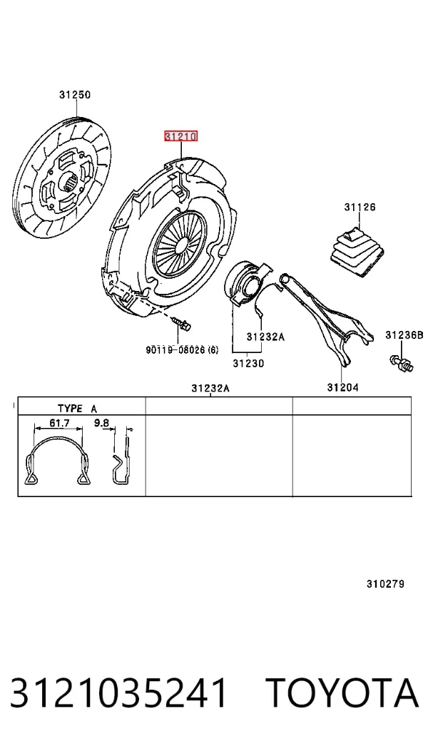 Корзина зчеплення 3121035241 Toyota