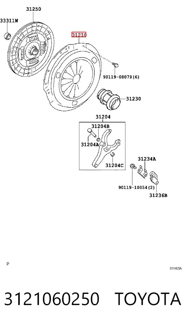 Корзина зчеплення 3121060250 Toyota