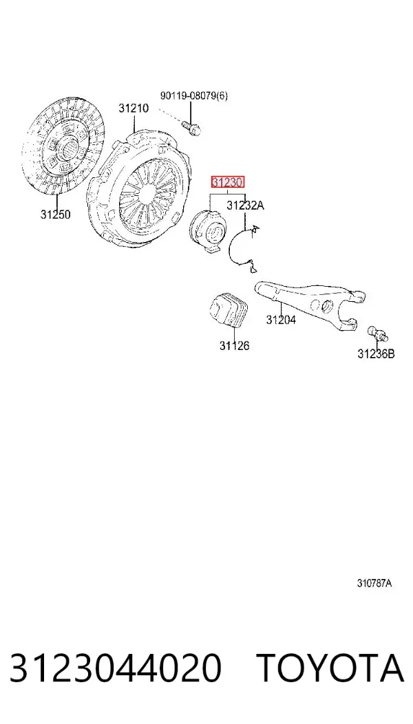 Вижимний підшипник 3123044020 Toyota
