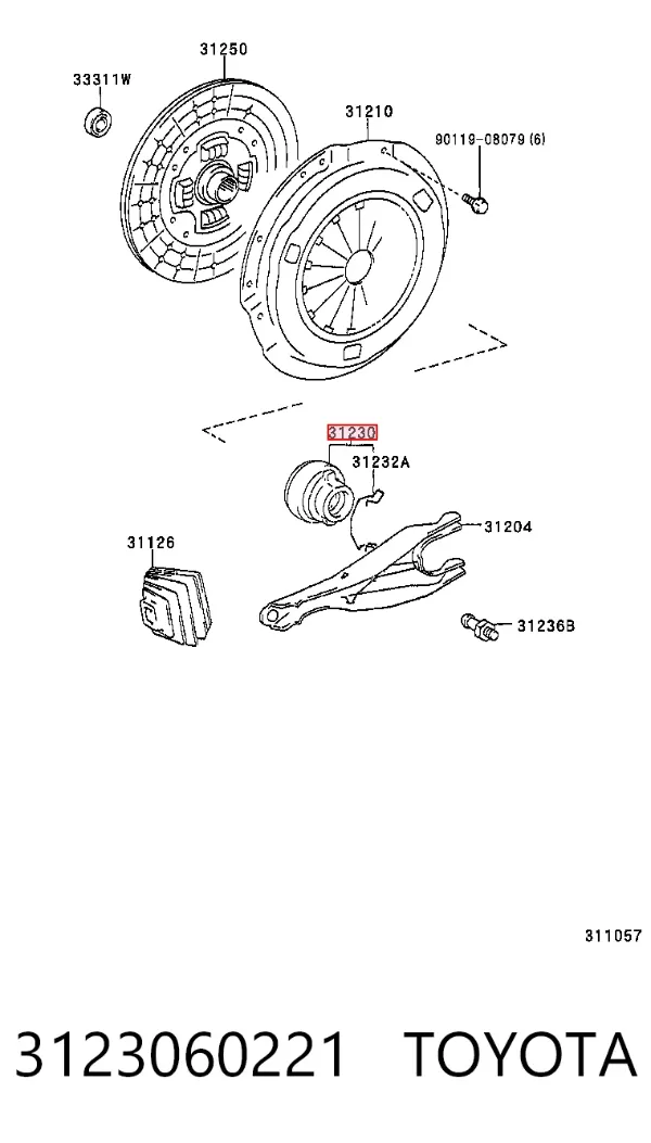 Вижимний підшипник 3123060221 Toyota