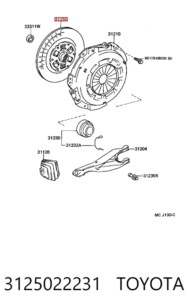 Диск зчеплення 3125022231 Toyota