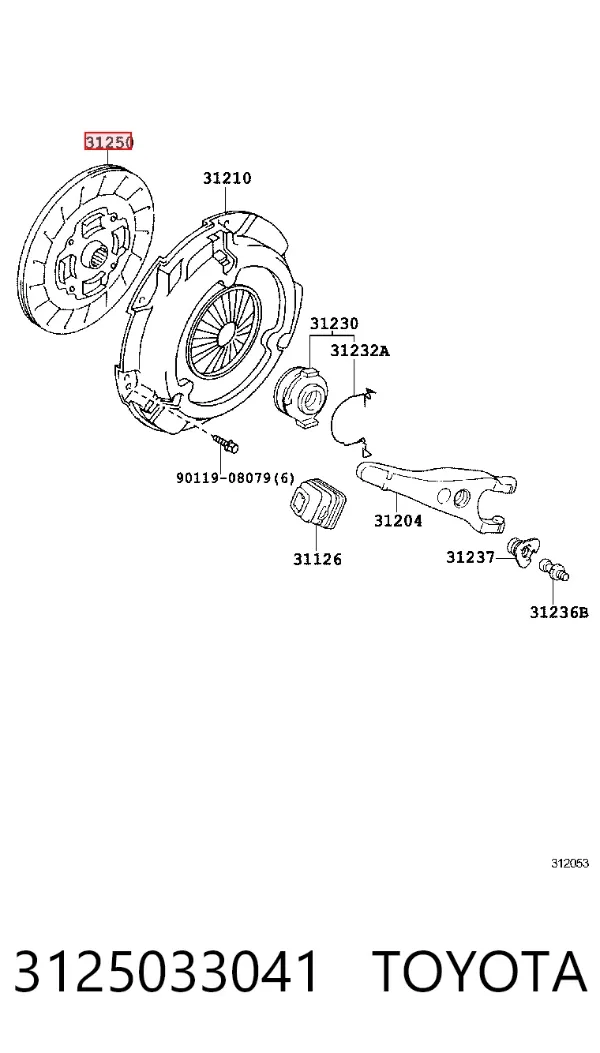 Диск зчеплення 3125033041 Toyota