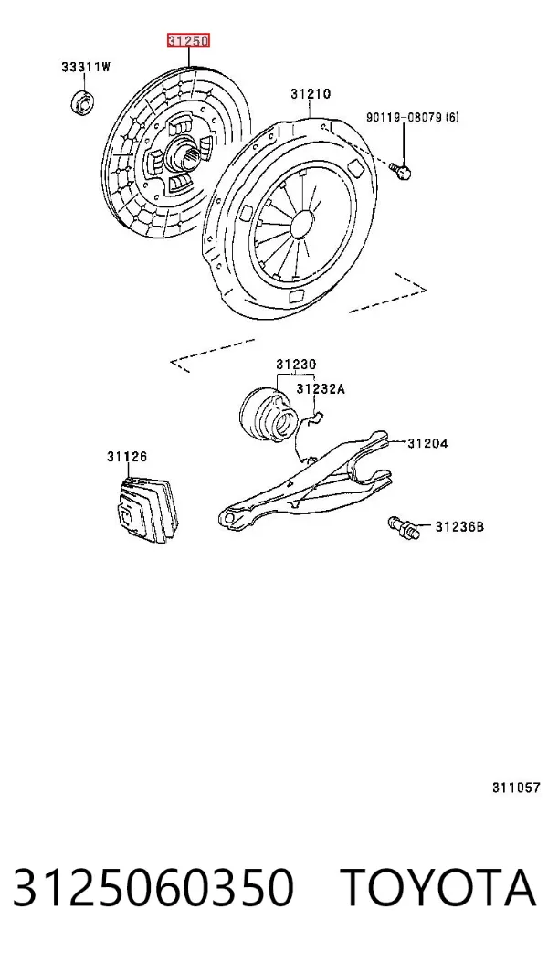 Диск зчеплення 3125060350 Toyota