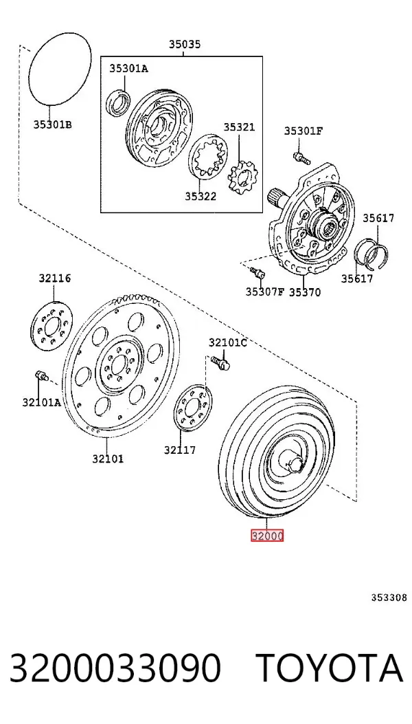 Гідротрансформатор АКПП 3200033090 Toyota