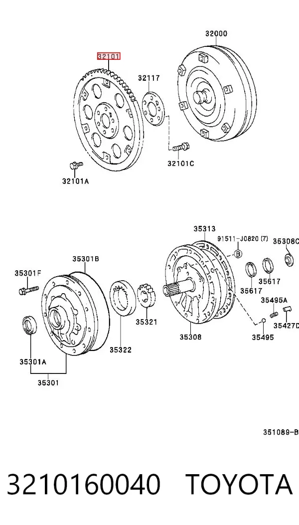 Вінець маховика 3210160040 Toyota