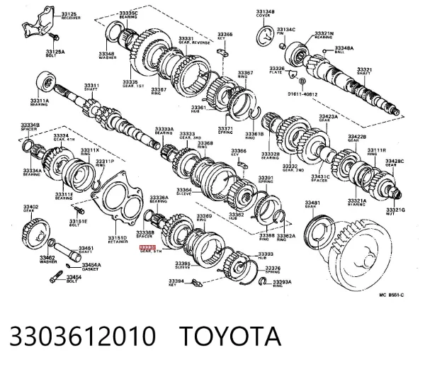 Шестерня 5-й передачі (ведуча) 3303612010 Toyota