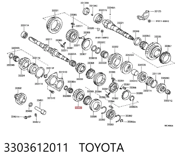 Шестерня 5-й передачі (ведуча) 3303612011 Toyota