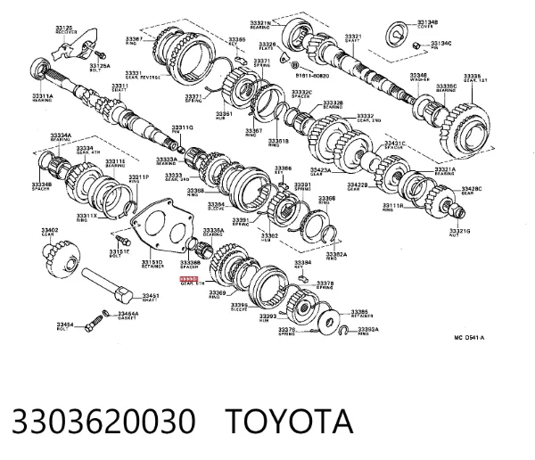 Шестерня 5-й передачі (ведуча) Toyota Carina II