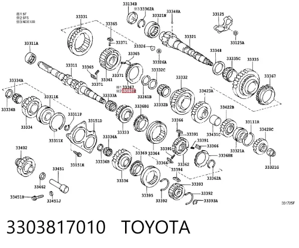 Кільце синхронізатора 3303817010 Toyota