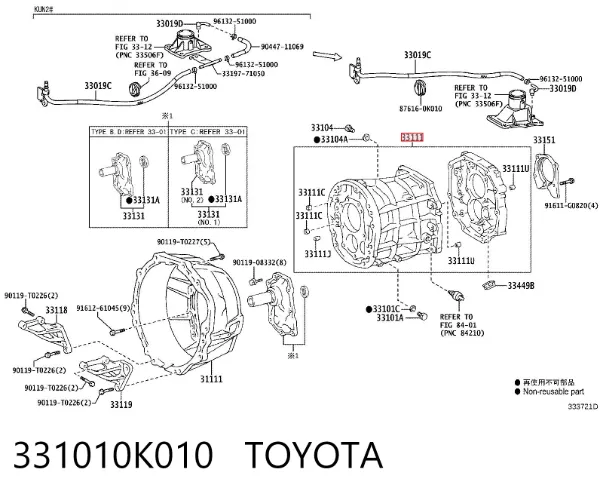 Корпус коробки передач АКПП/КПП 331010K010 Toyota