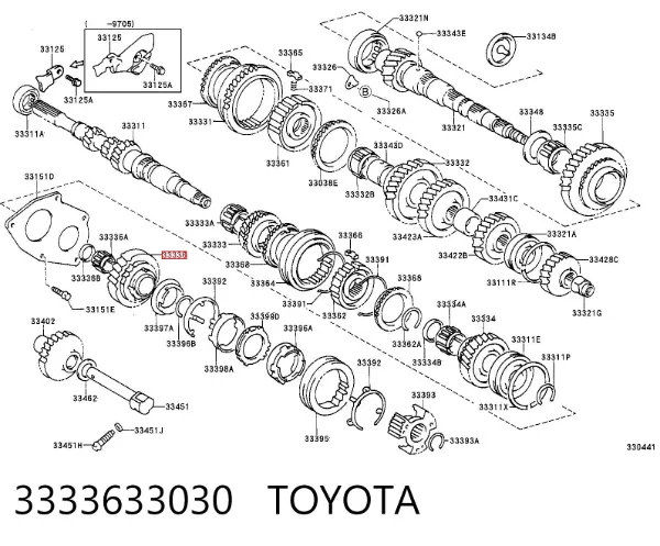 Шестерня 5-й передачі (ведуча) 3333633030 Toyota