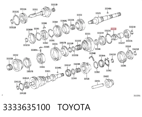 Шестерня 5-й передачі (ведуча) 3333635100 Toyota