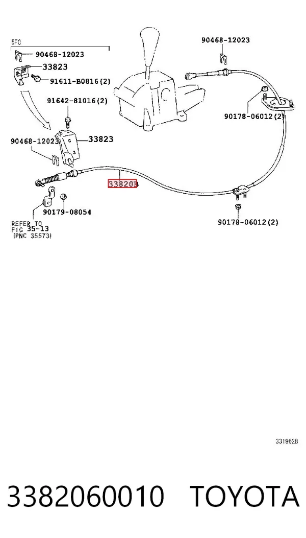 Трос перемикання передач, вибору передачі 3382060010 Toyota