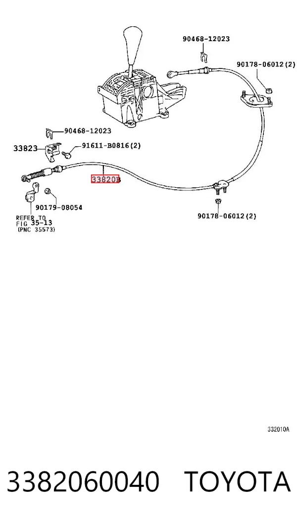Трос перемикання передач, вибору передачі 3382060040 Toyota