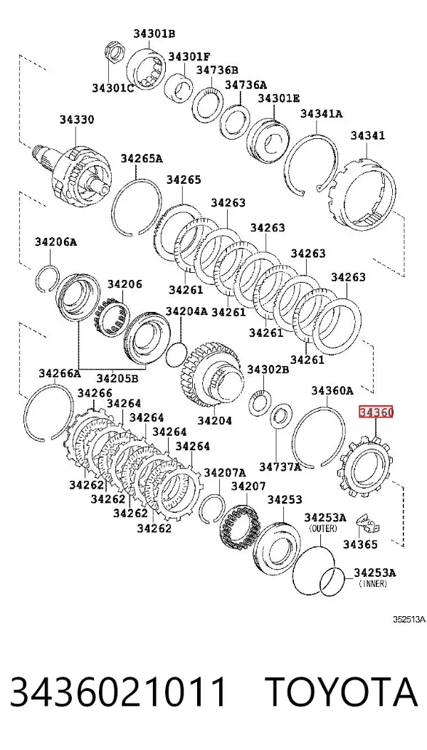  3436021011 Toyota