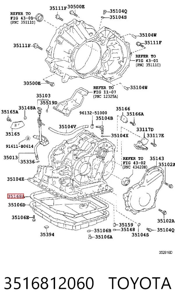 Прокладка піддону АКПП 3516812060 Toyota