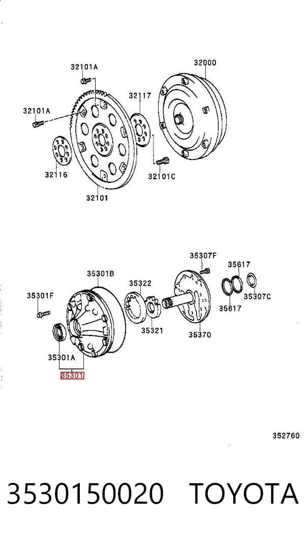 Насос масляний АКПП 3530150020 Toyota