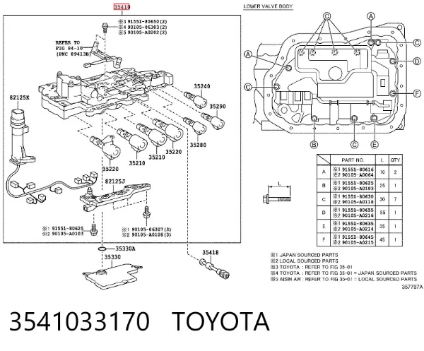Блок клапанів АКПП 3541033170 Toyota