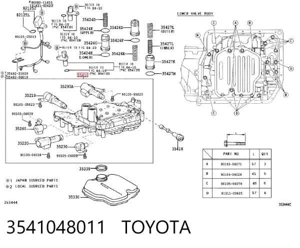 Блок клапанів АКПП 3541048011 Toyota