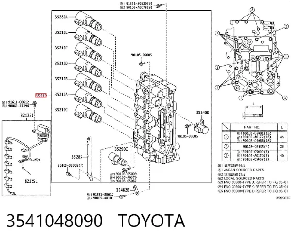 Блок клапанів АКПП 3541048090 Toyota