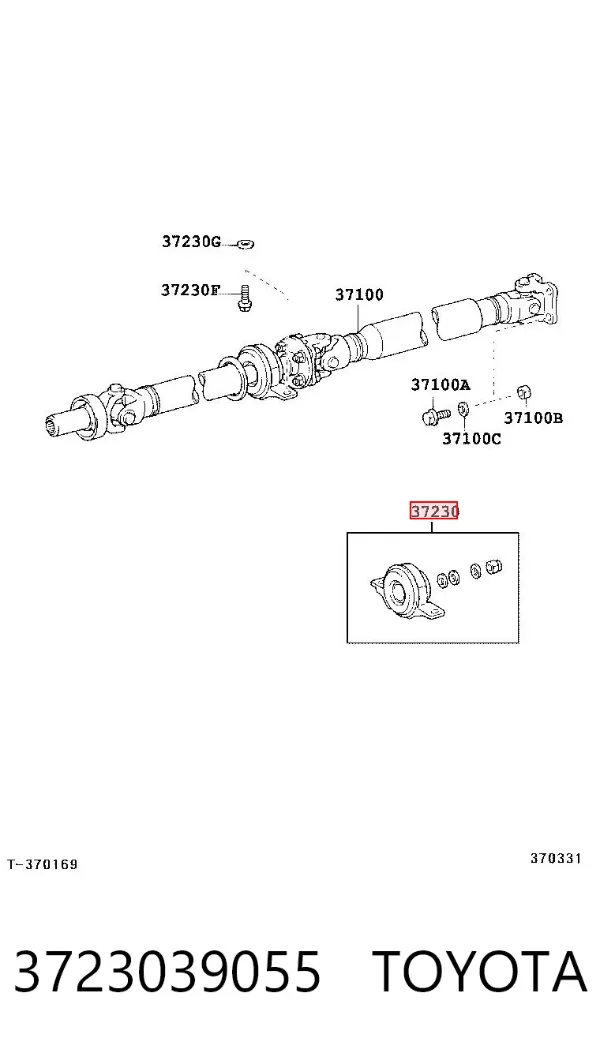 Підвісний підшипник карданного валу 3723039055 Toyota