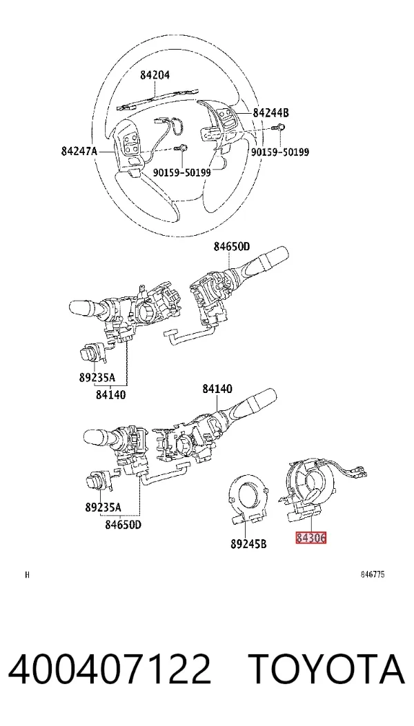 Шлейф керма 400407122 Toyota