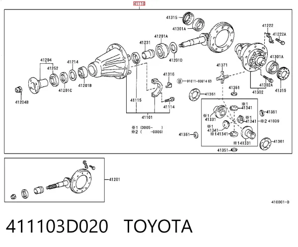 Задній редуктор 411103D020 Toyota