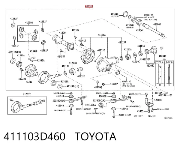 Диференціал передній 411103D460 Toyota