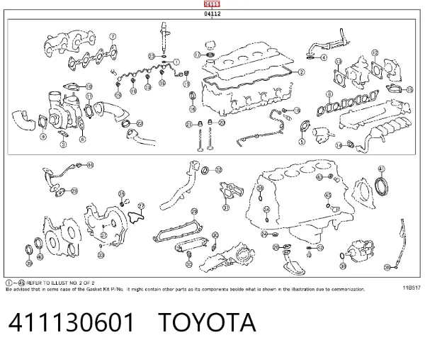Комплект прокладок 411130601 Toyota