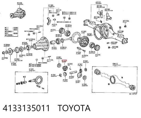 Сателіт диференціала 4133135011 Toyota