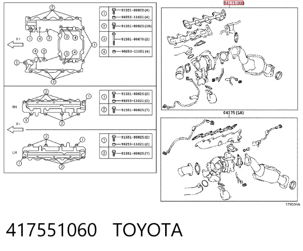 Прокладка турбіни, монтажний комплект 417551060 Toyota