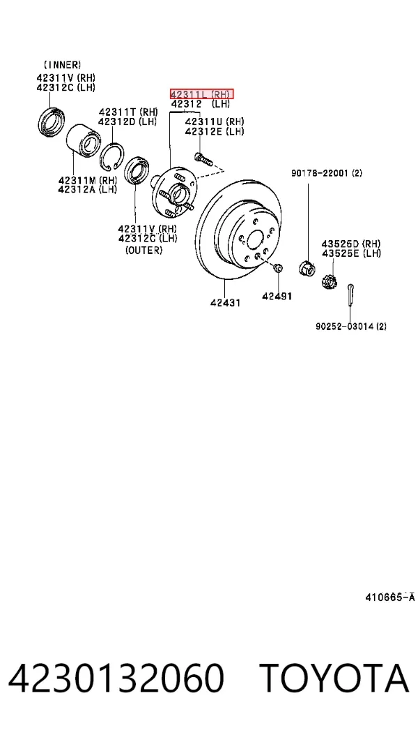 Задня маточина 4230132060 Toyota