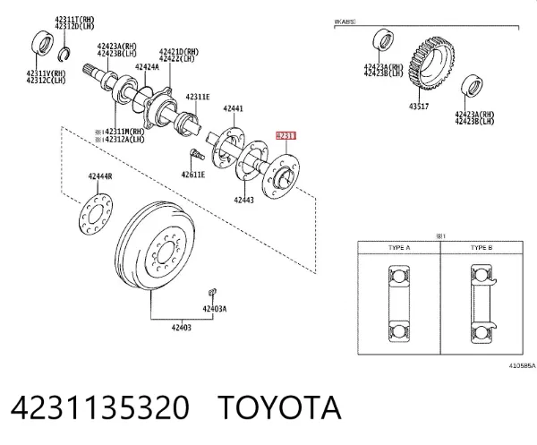 Піввісь задня 4231135320 Toyota