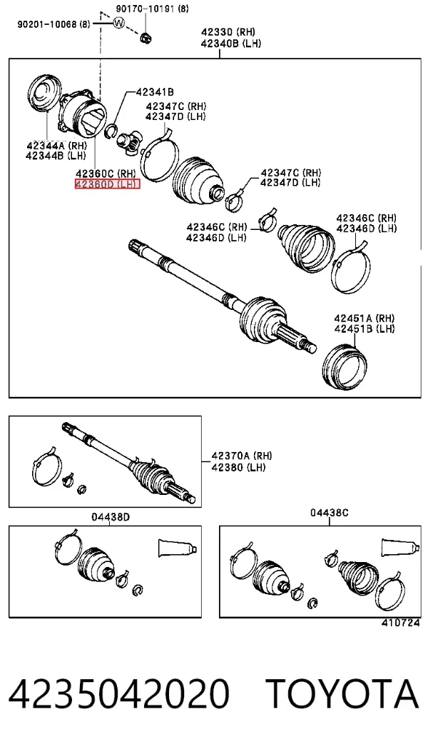 ШРКШ внутрішній, задній 4235042020 Toyota