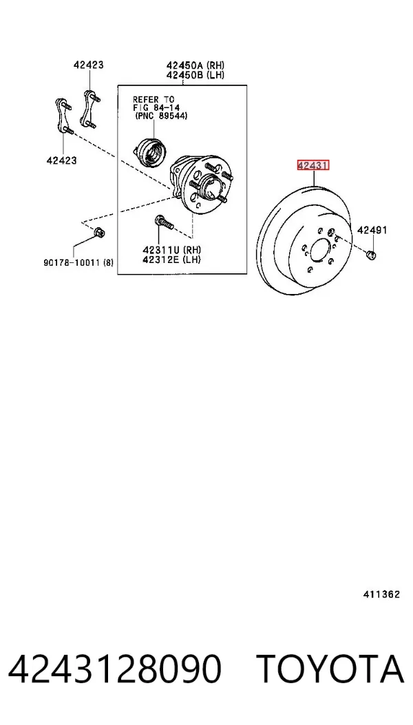 Гальмівні диски 4243128090 Toyota
