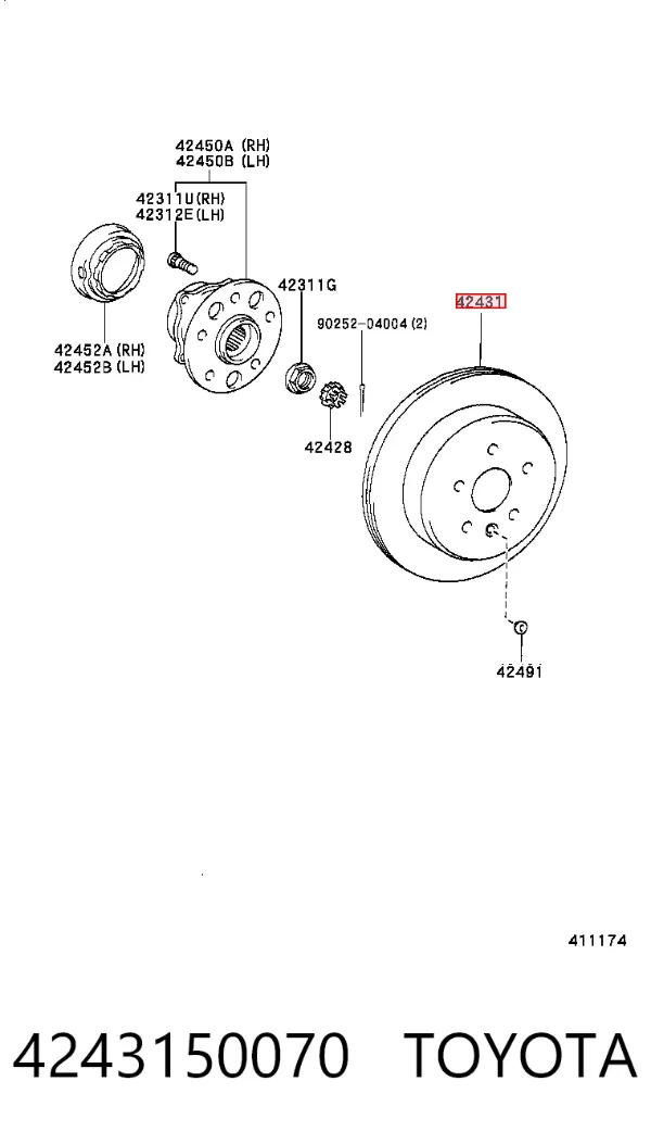 Гальмівні диски 4243150070 Toyota