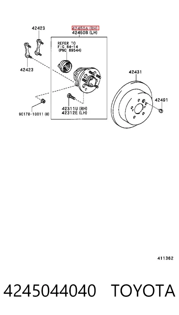 Задня маточина 4245044040 Toyota