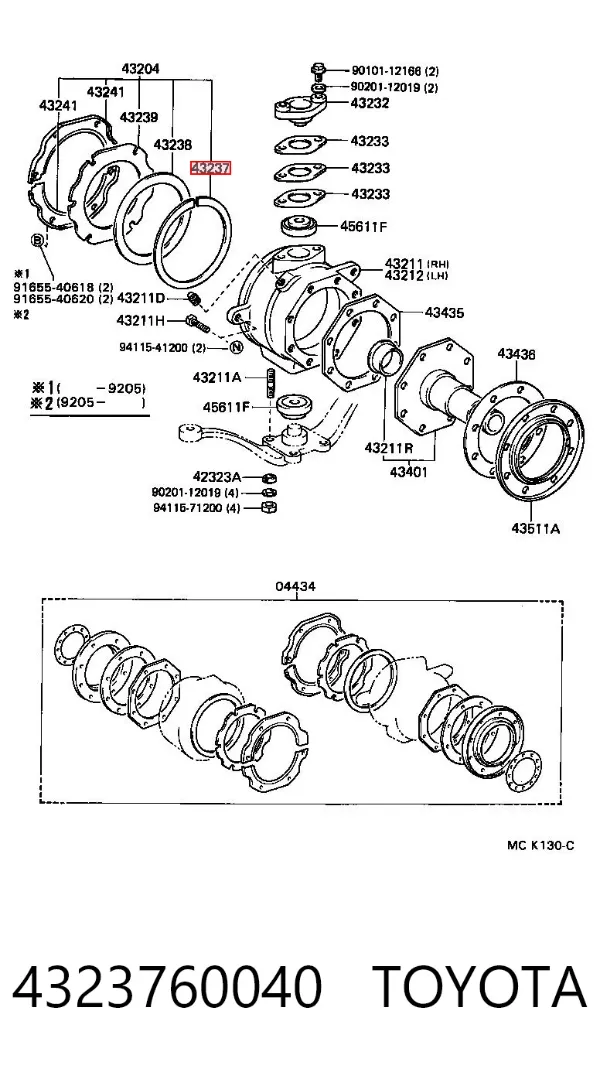 Сальник коленвалу 4323760040 Toyota