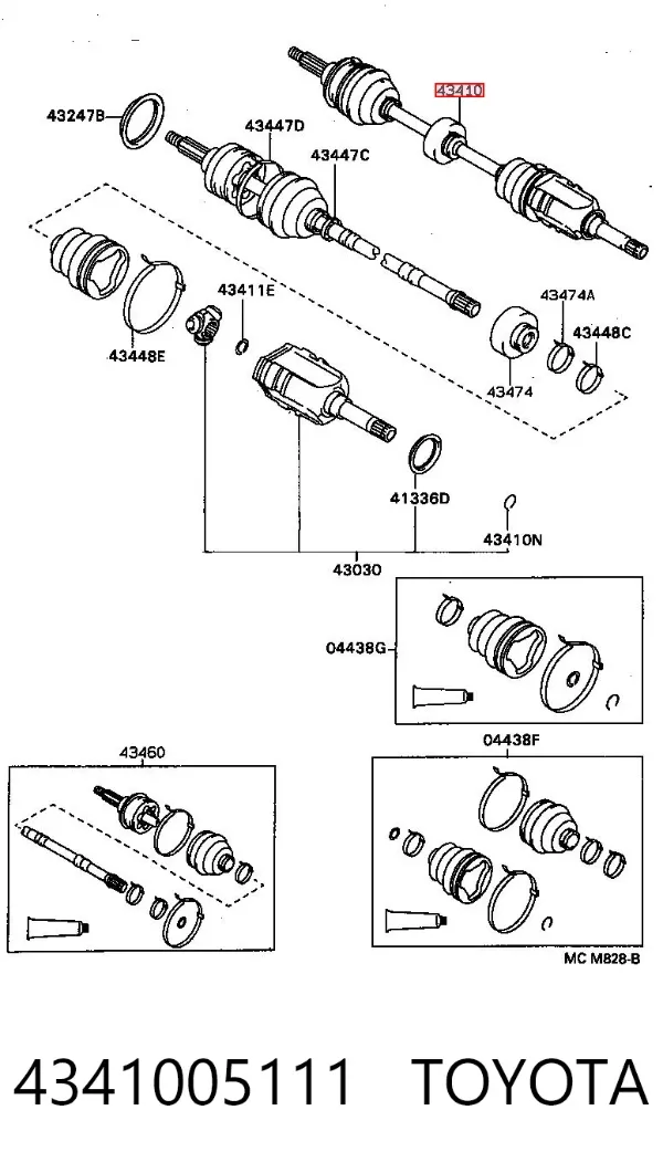 Піввісь права 4341005111 Toyota